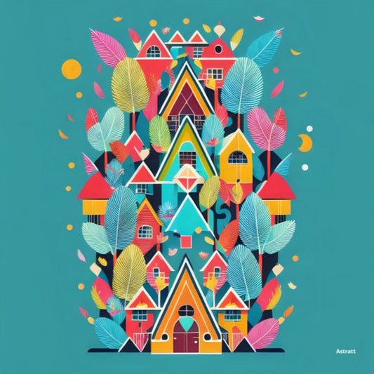 Playful Polygonal Abodes | Poster Print
